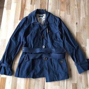 Navy Cropped Trench Coat by JCrew